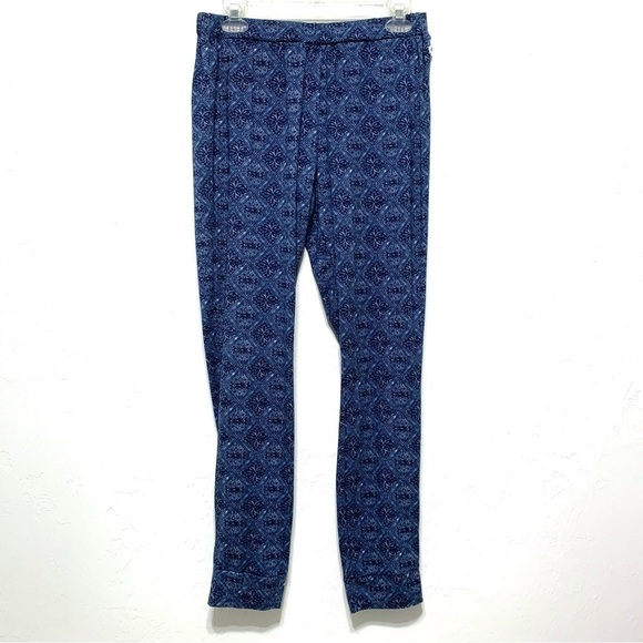 Lucky Brand Blue & Navy Pattern Jogger Stretch Leggings Pants size Medium - Picture 1 of 3